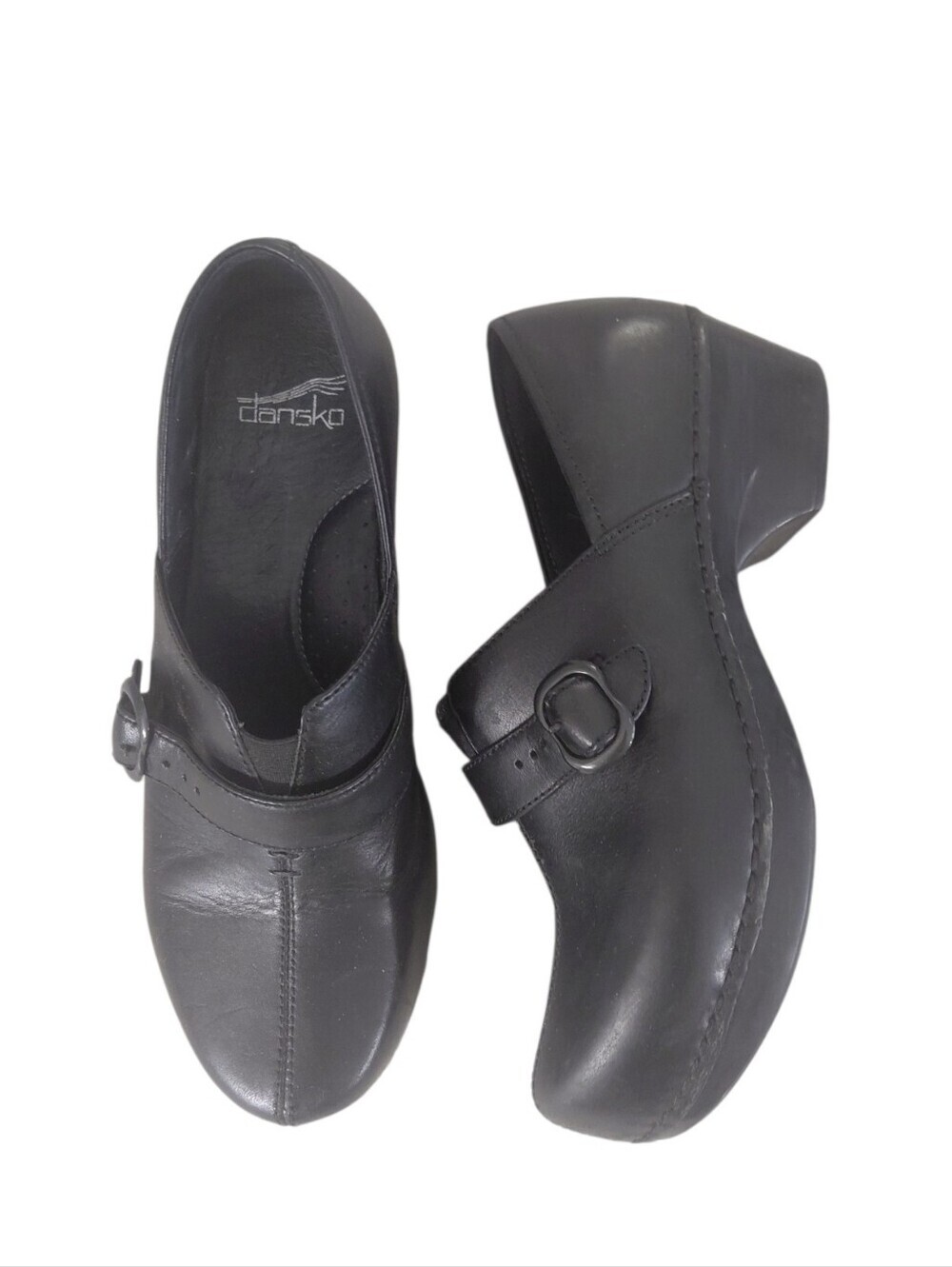 Dansko Black Leather Clog Women'svsize 8 Slip On Comfort Shoe